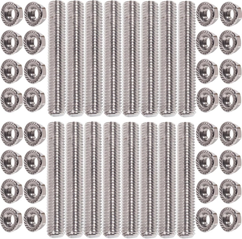 BEONEO M8*1.25 Exhaust Manifold Stud Nuts for Ford 5.4 F150 F250 Exhaust Studs and Nuts,Stainless Steel F-150 F-250 E150 E250 E350 Econoline Expedition Explorer Mustang Mercury 4.6L 5.4L N811313S431 48PCS. - Image 1